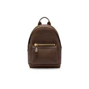 Pánské Batohy Tom Ford Grain Læder Buckley Hnědé | 209417-OGX