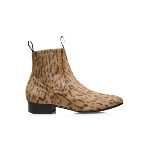 Pánské Boty Tom Ford Cheetah Print Pony Kurt Chelsea Béžový Hnědé | 058964-URL