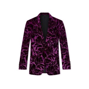 Pánské Bundy Tom Ford Bold Floral Velvet Cooper Magenta | 426038-XHO