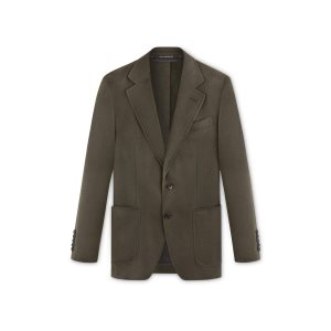Pánské Bundy Tom Ford Brushed Cashmere Twill O'Connor Olivy Zelené | 715806-IFZ