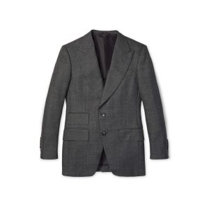 Pánské Bundy Tom Ford Grand Dry Sharkskin Atticus Šedé | 756032-SHR