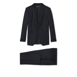 Pánské Bundy Tom Ford Navy Twill O'Connor Tuxedo Tmavě Blankyt | 934068-KNL