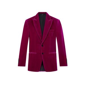 Pánské Bundy Tom Ford Viscose Fluid Velvet Cooper Magenta | 804325-PGV