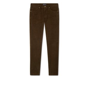 Pánské Džíny Tom Ford 12 Waves Cord Slim Fit Olivy Zelené Hnědé | 153490-BEJ