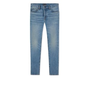 Pánské Džíny Tom Ford Aged Light Wash Slim Fit Blankyt | 785423-IHV