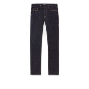 Pánské Džíny Tom Ford Rovný Fit Stretch Japanese Selvedge Blankyt | 524806-EWQ