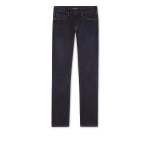 Pánské Džíny Tom Ford Slim Fit Stretch Japanese Selvedge Tmavě Blankyt | 359472-OZT