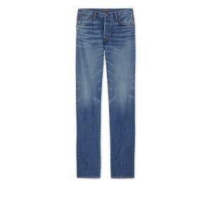 Pánské Džíny Tom Ford Široké Leg Japanese Selvedge Stretch Blankyt | 358017-DBG