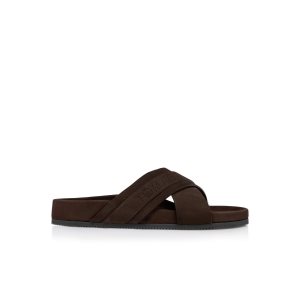 Pánské Espadrilky Tom Ford Semišové Wicklow Slider Čokolády | 791548-RAV
