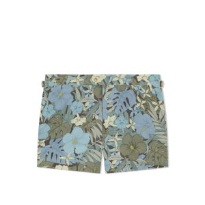 Pánské Kalhoty Tom Ford Dusty Hibiscus Print Swim Krátké Blankyt Zelene | 243518-CUZ