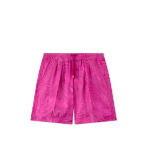 Pánské Kalhoty Tom Ford Floral Viscose Jacquard Pleat Krátké Magenta | 916208-ZDE