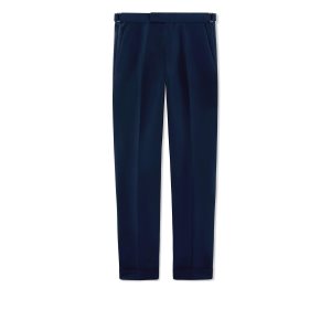 Pánské Kalhoty Tom Ford Iridescent Twill Cooper Trouser Tmavě Blankyt | 834679-HYF