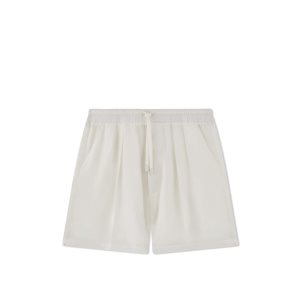 Pánské Kalhoty Tom Ford Lehké Lyocell Pleat Krátké Bílé | 903852-JUS