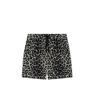 Pánské Kalhoty Tom Ford Leopard Print Velour Shorts Černé Béžový | 013475-UBI