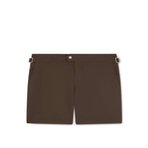 Pánské Kalhoty Tom Ford Nylon Swim Shorts Tmavě Hnědé | 578269-DJS