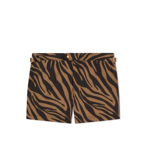 Pánské Kalhoty Tom Ford Zebra Print Swim Krátké Černé | 932754-YTO