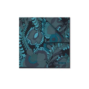 Pánské Kapesní Čtverce Tom Ford 70'S Floral Silk Tmavě Blankyt | 230468-HBA