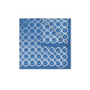 Pánské Kapesní Čtverce Tom Ford Geometric Print Silk Světle Blankyt | 174398-SAC