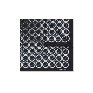 Pánské Kapesní Čtverce Tom Ford Geometric Print Silk Černé | 546738-ODV