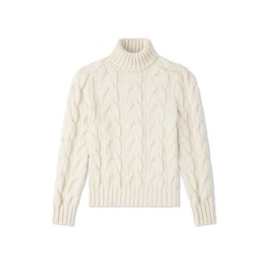 Pánské Knitwear Tom Ford Baby Yak Cable Roll Neck Bílé | 706253-ETQ