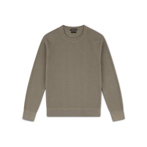 Pánské Knitwear Tom Ford Bavlněné Silk Link Ribs Crew Neck Šedé Hnědé | 430897-OHJ