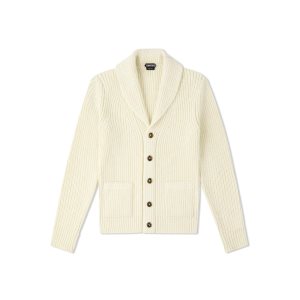 Pánské Knitwear Tom Ford Cashmere Mohair Shawl Collar Cardigan Bílé | 164023-KZI