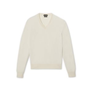 Pánské Knitwear Tom Ford Cashmere Silk V Neck Butter | 843612-PSL