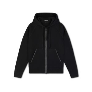 Pánské Knitwear Tom Ford Double Face Cashmere Hoodie Černé | 849620-XSE