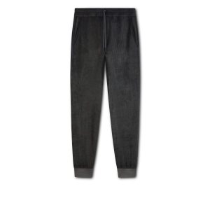 Pánské Knitwear Tom Ford Fluid Modal Velour Jogger Tmavě Šedé | 694507-OQL