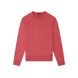 Pánské Knitwear Tom Ford Garment Dyed Crew Neck Watermelon | 478609-XMH