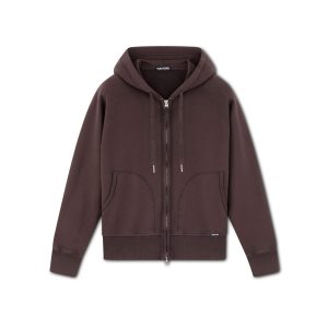 Pánské Knitwear Tom Ford Garment Dyed Hoodie Tmavě Hnědé | 938147-XFW