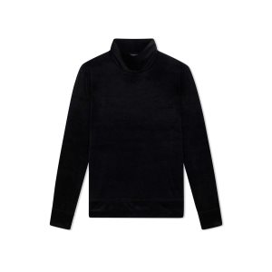 Pánské Knitwear Tom Ford Jersey Velvet Mock Neck Černé | 814325-DCW