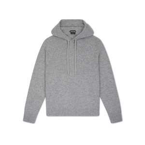 Pánské Knitwear Tom Ford Seamless Cashmere Hoodie Šedé | 408612-QBU