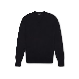Pánské Knitwear Tom Ford Seamless Merino V-neck Černé | 682401-IOZ