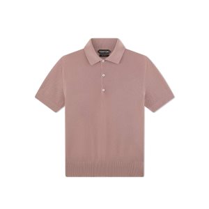 Pánské Knitwear Tom Ford Silk Bavlněné Piquet Polo Růžové | 438129-WSV
