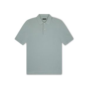 Pánské Knitwear Tom Ford Tenisové Piquet Polo Seafoam | 109523-YMI