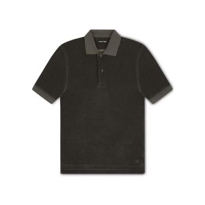 Pánské Knitwear Tom Ford Towelling Polo Tmavě Olivy Zelené | 528463-DCU