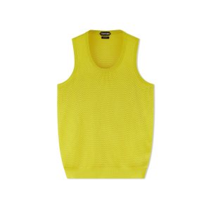 Pánské Knitwear Tom Ford Viscose Mesh Vest Citrón | 847015-ESN
