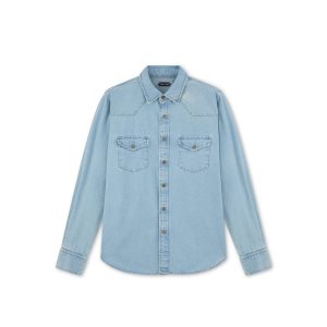 Pánské Košile Tom Ford Denim Regular Fit Světle Blankyt | 384217-CEZ