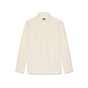 Pánské Košile Tom Ford Japanese Mini Cord Slim Fit Barrel Cuff Oranžové Béžový | 953421-ITP