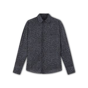 Pánské Košile Tom Ford Leopard Print Fluid Fit Šedé Blankyt | 962401-YIF