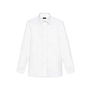 Pánské Košile Tom Ford Poplin Classic Fit French Cuff Bílé | 580924-GDM