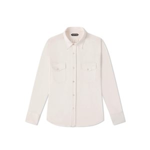 Pánské Košile Tom Ford Silk Bavlněné Blend Bílé | 041358-ZUA