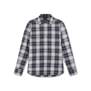 Pánské Košile Tom Ford Washed Cowboy Check Slim Fit Šedé | 078349-UCJ