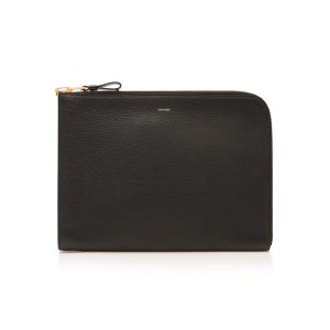 Pánské Kufříky Tom Ford Soft Grain Læder Zip Portfolio Černé | 581936-JFN