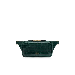 Pánské Ledvinka Tom Ford Glossy Printed Croc Small Zip Olivy Zelené | 568309-NXY