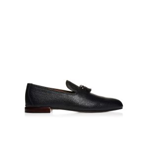Pánské Loafers Tom Ford Buffalo Grain Nicolas Pantofle Černé | 570243-LUG