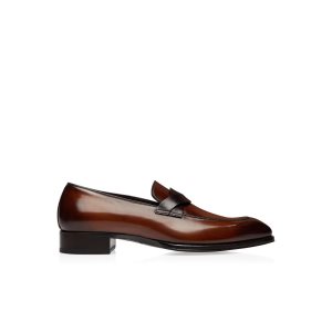 Pánské Loafers Tom Ford Burnished Læder Elkan Twisted Band Mink | 601479-UXK