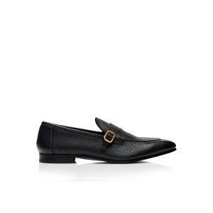 Pánské Loafers Tom Ford Buttery Large Grain Dover Černé | 362407-VEI