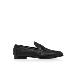 Pánské Loafers Tom Ford Grain Læder Sean Twisted Band Černé | 827051-ARW